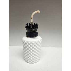 Heisey Milk Glass Hobnail Small Kerosene Oil Lamp 5” Vintage